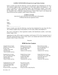 Instructions for DNR Form B-117 Claim for Abandoned Vessel - Maryland, Page 2