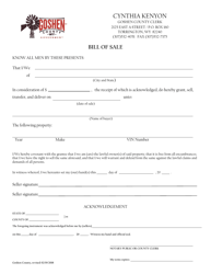 Document preview: Vehicle Bill of Sale - Goshen County, Wyoming