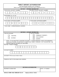 Document preview: DFAS-CL Form 1059 Direct Deposit Authorization