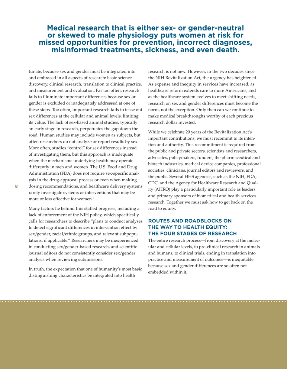 Sex-Specific Medical Research: Why Womens Health Cant Wait - Mary Horrigan Connors Center for Womens Health  Gender Biology, Page 10