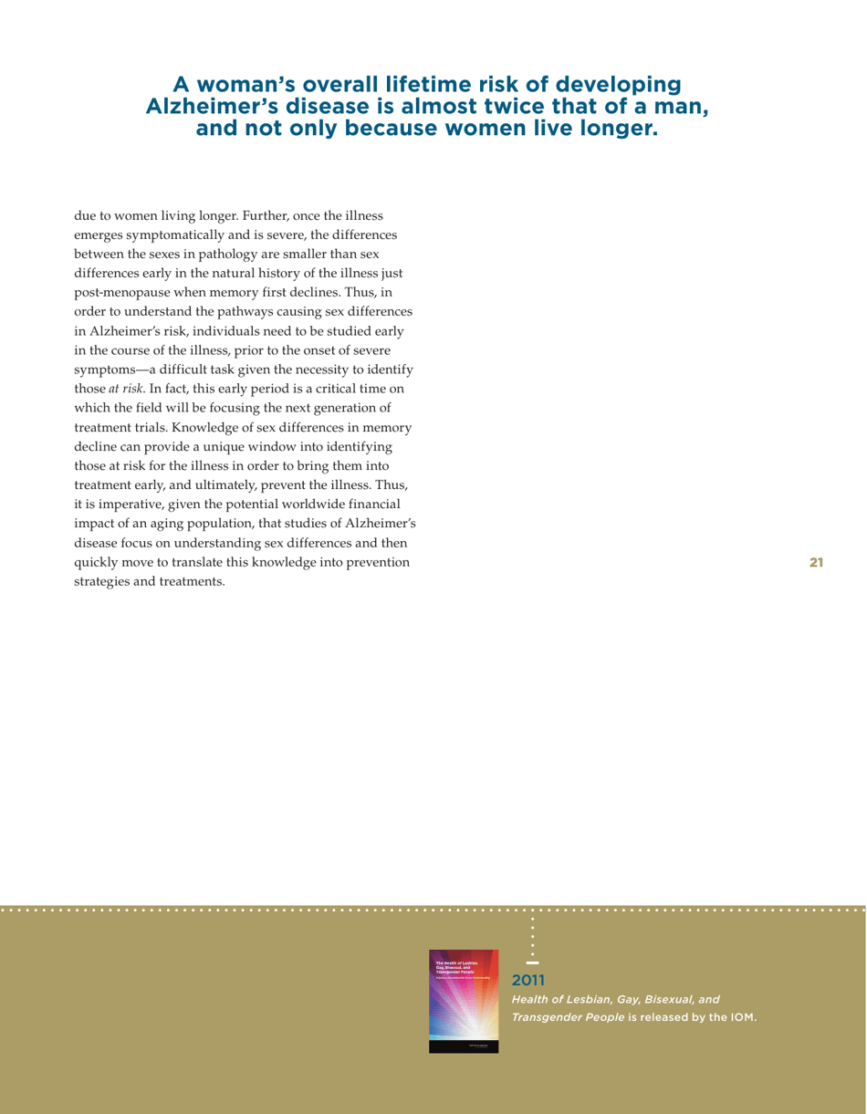 Sex-Specific Medical Research: Why Womens Health Cant Wait - Mary Horrigan Connors Center for Womens Health  Gender Biology, Page 23