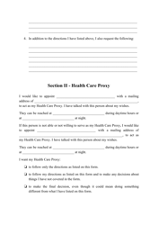 Advance Directive for Health Care Form - Alabama, Page 2