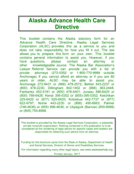 Advance Directive for Health Care Form - Alaska