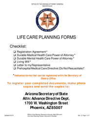 Life Care Planning Packet (Advance Directives for Health Care Planning) - Arizona, Page 13