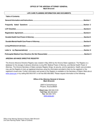 Life Care Planning Packet (Advance Directives for Health Care Planning) - Arizona, Page 2