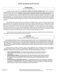 Life Care Planning Packet (Advance Directives for Health Care Planning) - Arizona, Page 3