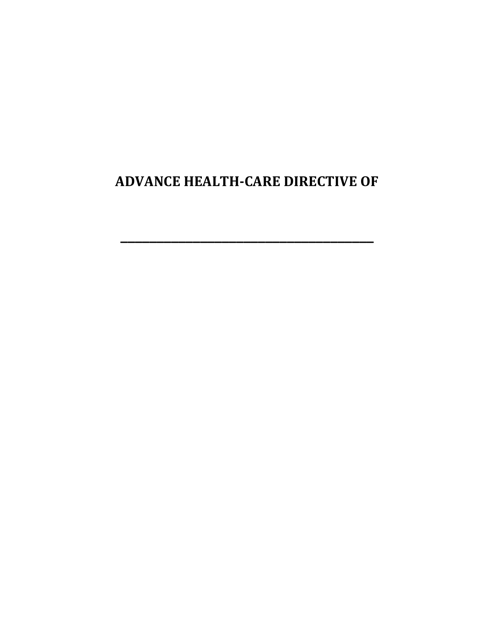 Advance Directive for Health Care Form - Delaware