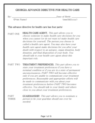 Advance Directive for Health Care Form - Georgia (United States), Page 15