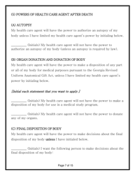 Advance Directive for Health Care Form - Georgia (United States), Page 21