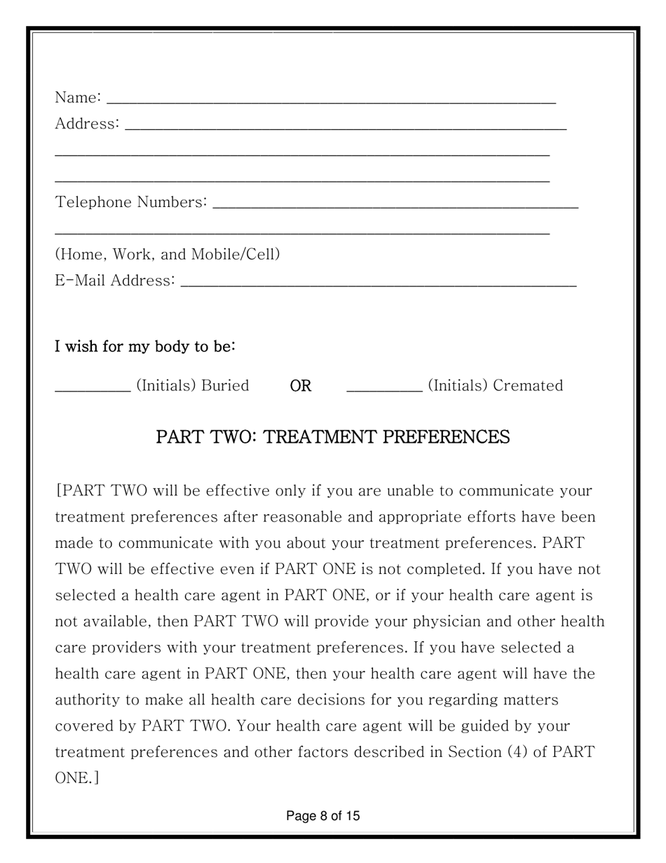 Advance Directive for Health Care Form - Georgia (United States), Page 22