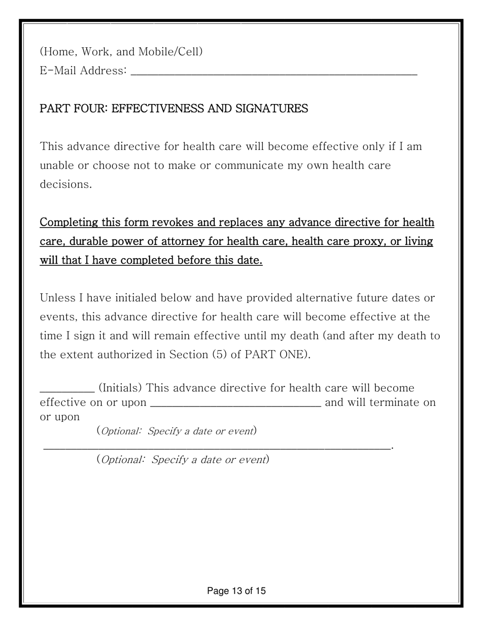 Advance Directive for Health Care Form - Georgia (United States), Page 27