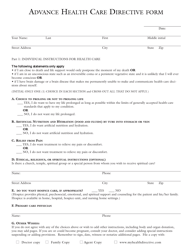 &quot;Advance Directive for Health Care Form&quot; - Hawaii
