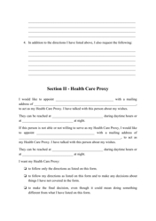 Advance Directive for Health Care Form - Massachusetts, Page 2