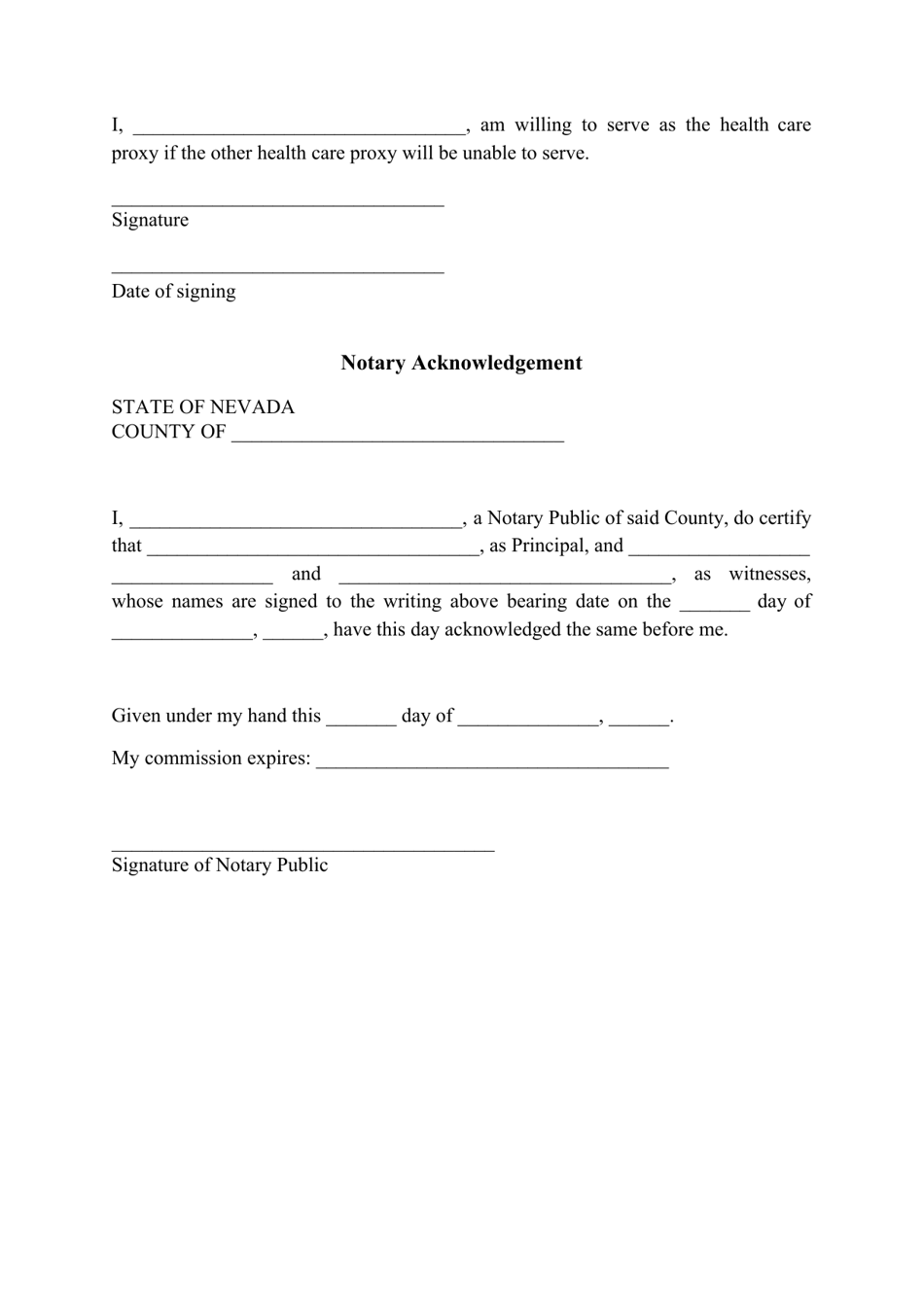 Nevada Advance Directive for Health Care Form - Fill Out, Sign Online ...