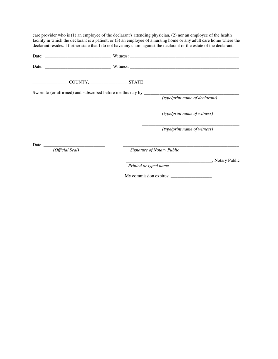 North Carolina Advance Directive for Health Care Form - Fill Out, Sign ...