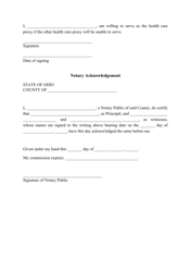 Advance Directive for Health Care Form - Ohio, Page 5