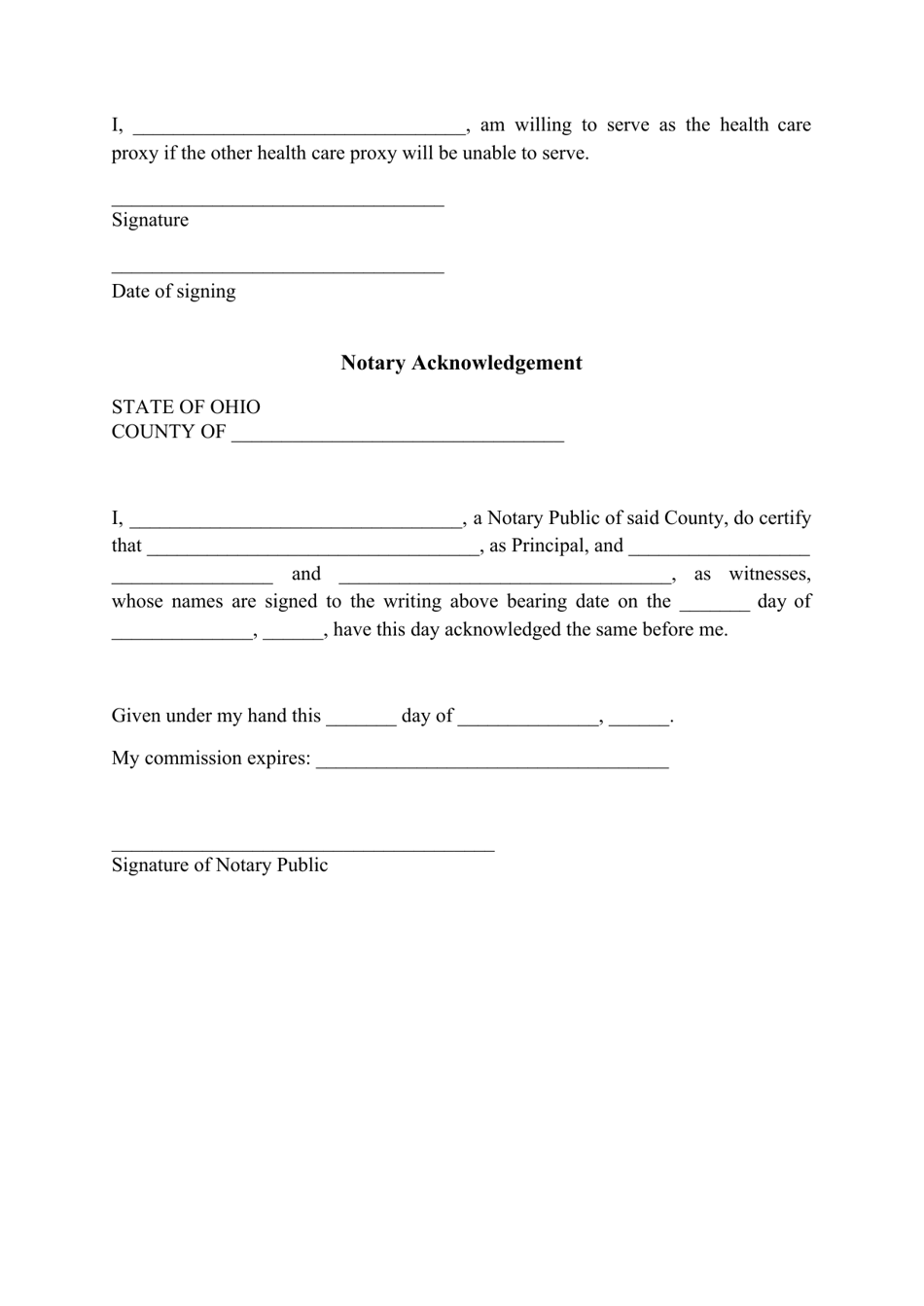 Ohio Advance Directive for Health Care Form - Fill Out, Sign Online and ...