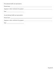 Advance Directive for Health Care Form - Oregon, Page 6