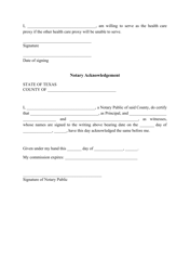Advance Directive for Health Care Form - Texas, Page 5