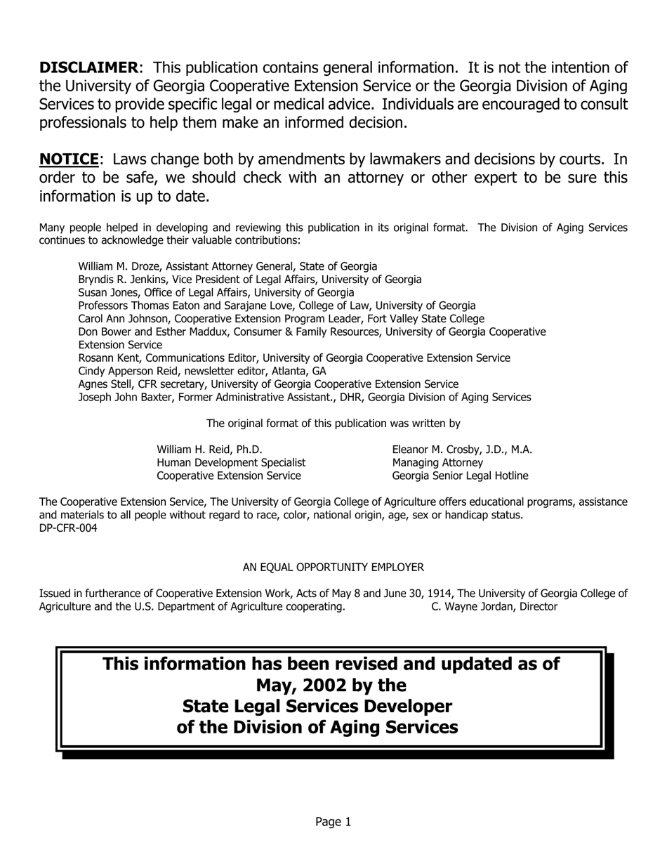 Living Will Form - Georgia (United States), Page 10