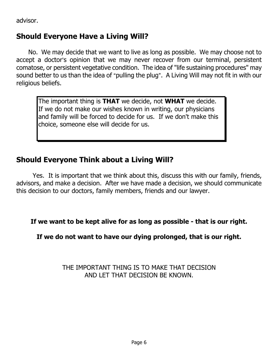 Living Will Form - Georgia (United States), Page 6