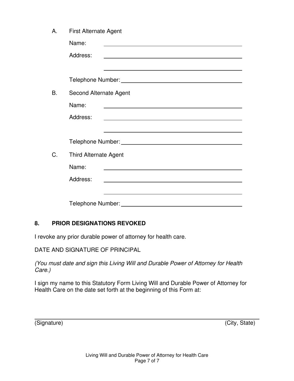 Living Will and Durable Power of Attorney for Health Care - Idaho, Page 7