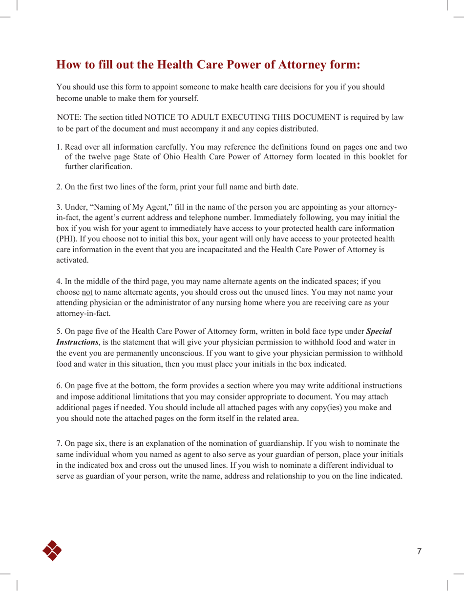 State of Ohio Living Will Packet - Ohio, Page 10