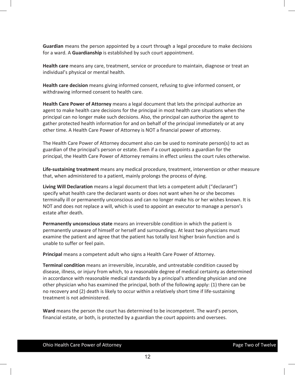 State of Ohio Living Will Packet - Ohio, Page 15