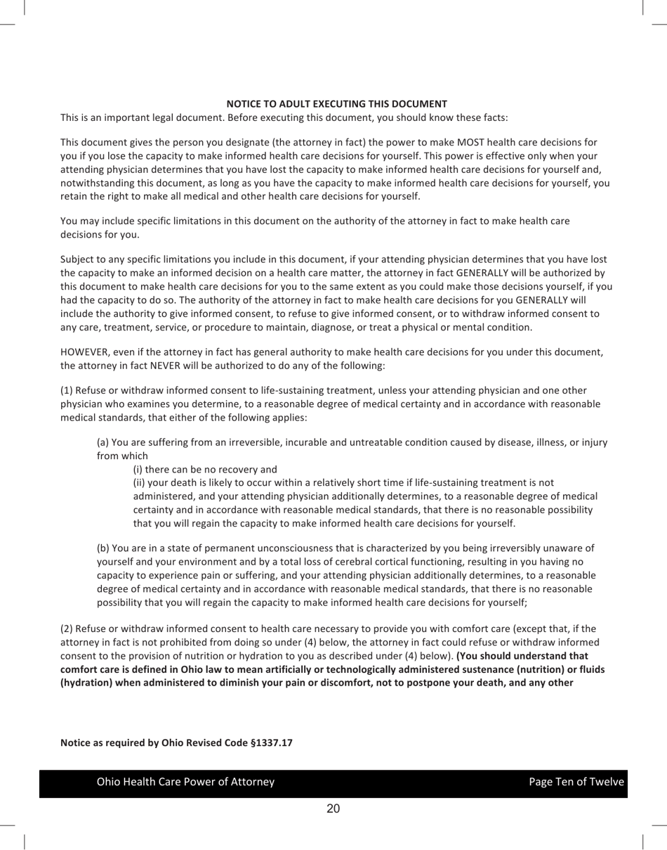State of Ohio Living Will Packet - Ohio, Page 23
