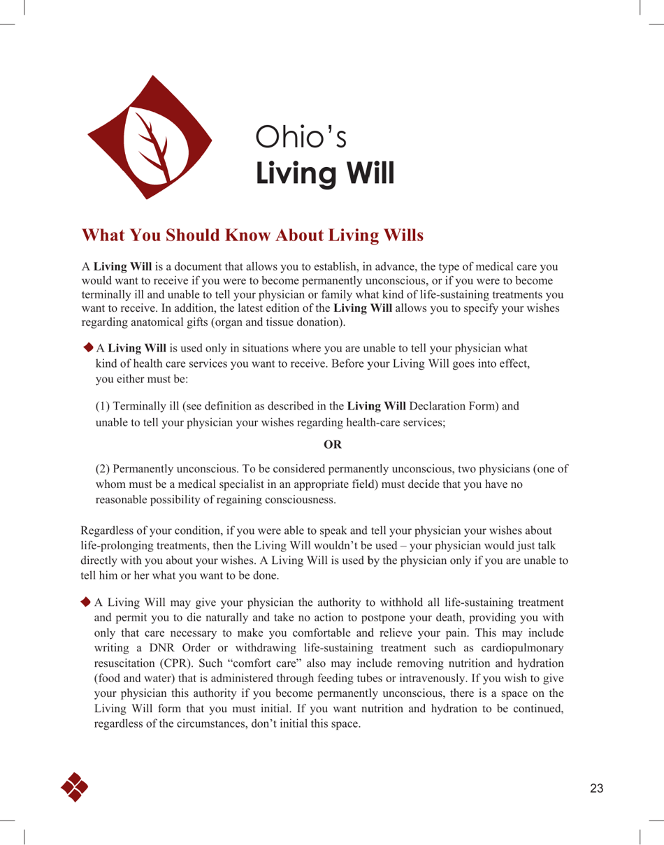 State of Ohio Living Will Packet - Ohio, Page 26