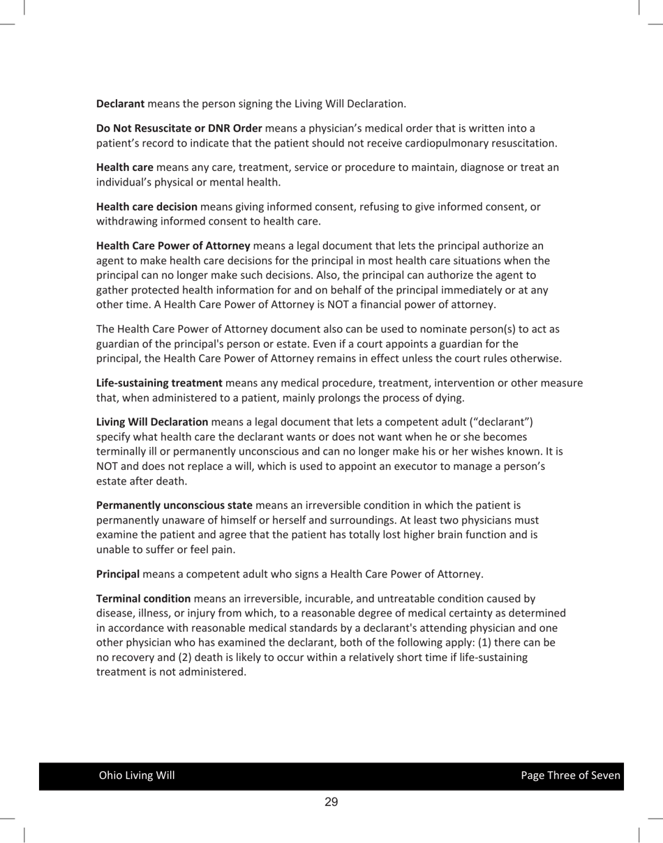 State of Ohio Living Will Packet - Ohio, Page 32