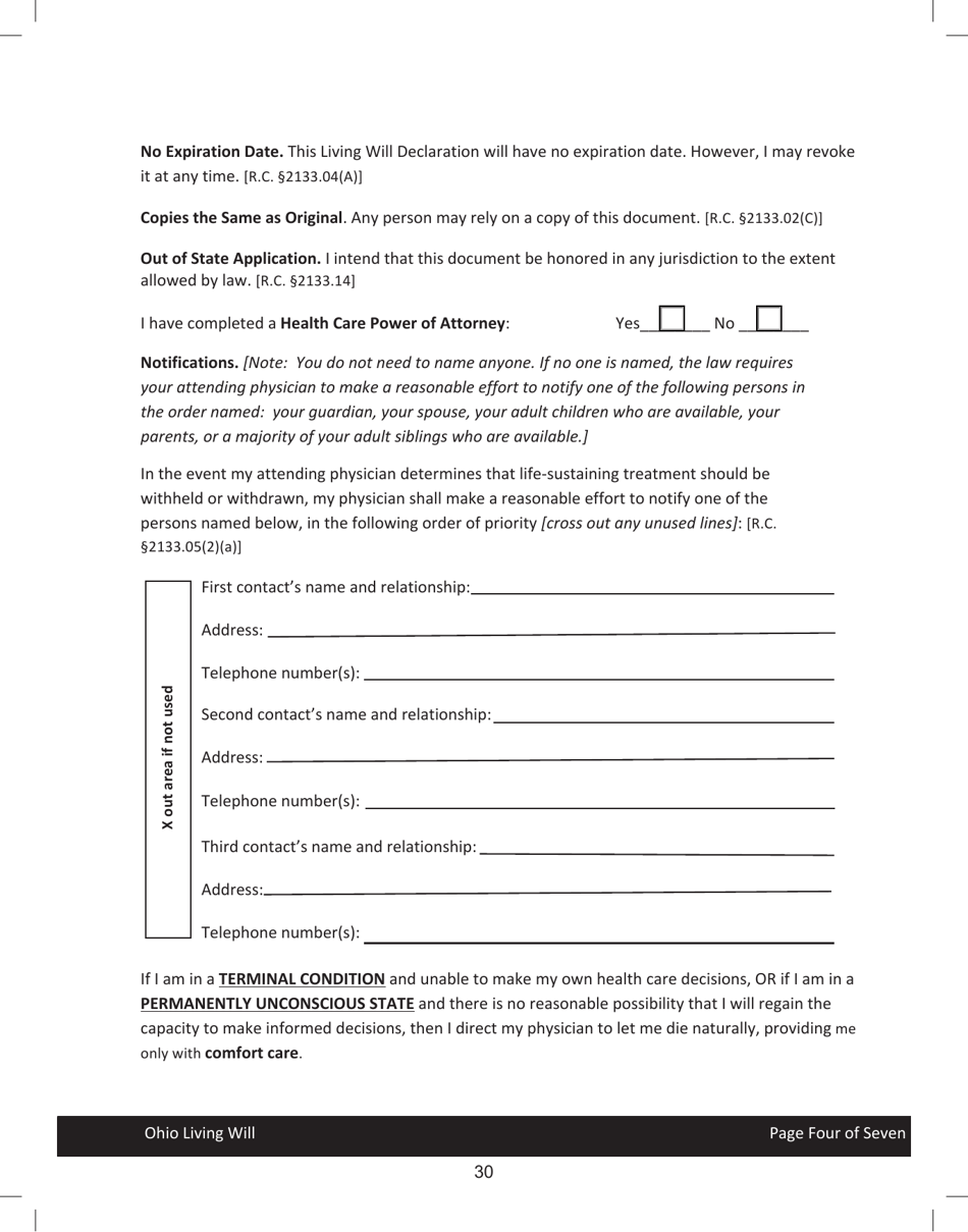 State of Ohio Living Will Packet - Ohio, Page 33