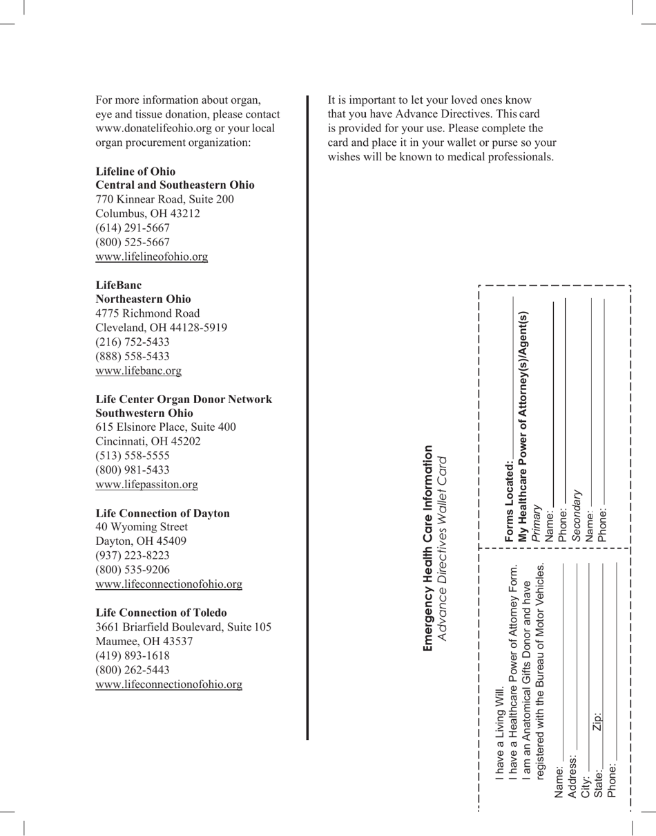 State of Ohio Living Will Packet - Ohio, Page 48