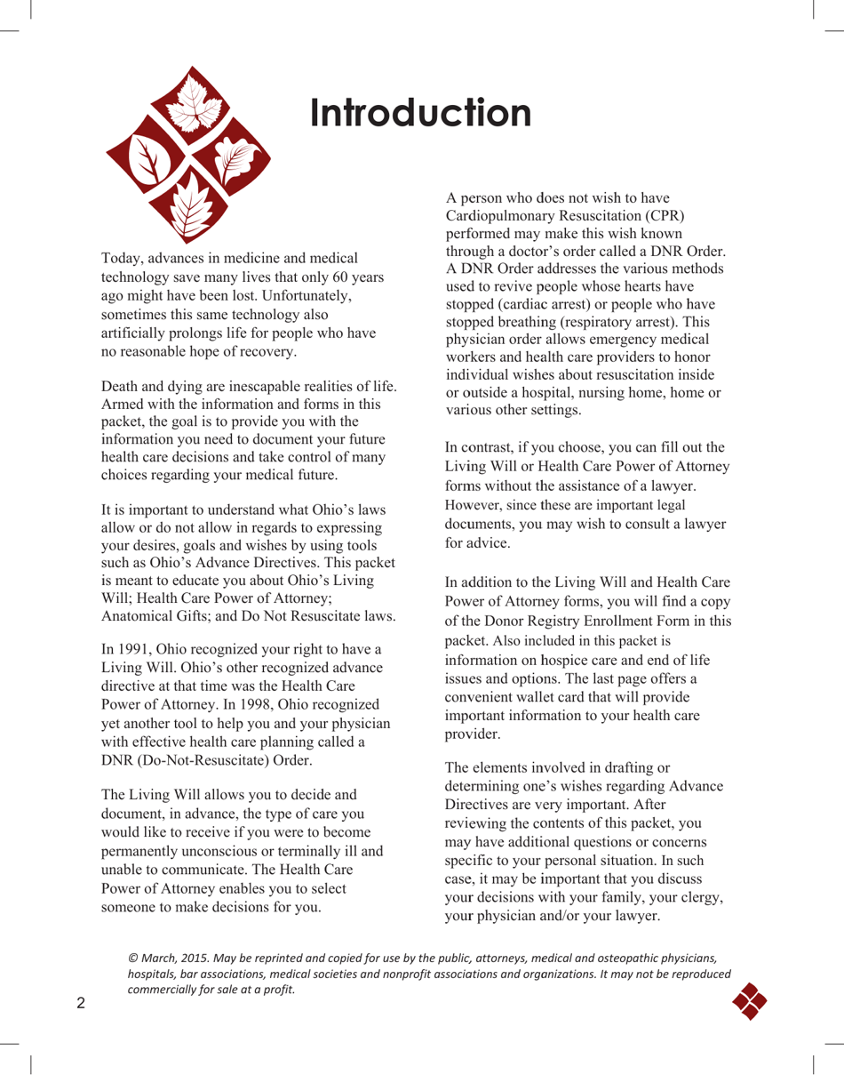 State of Ohio Living Will Packet - Ohio, Page 5