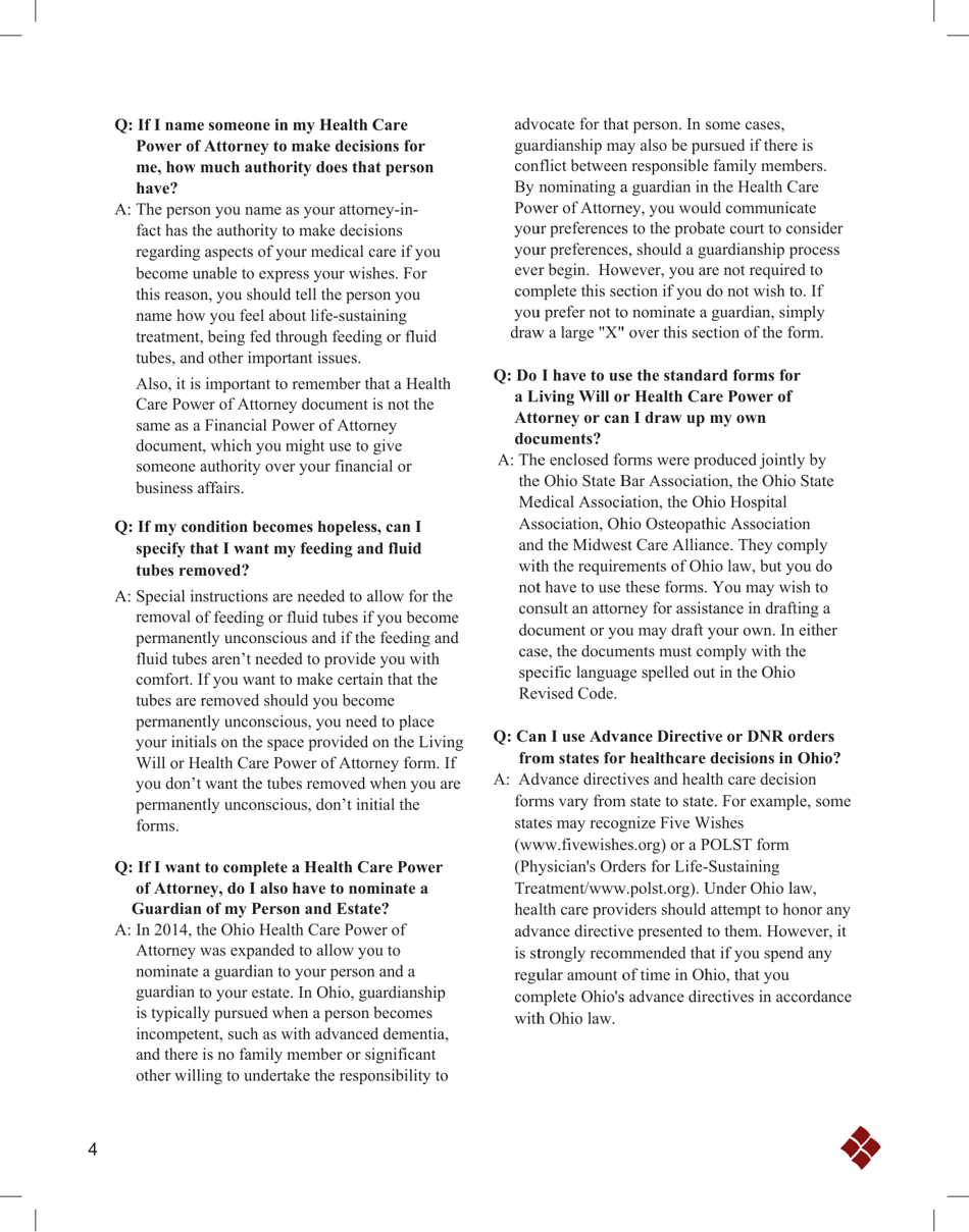 State of Ohio Living Will Packet - Ohio, Page 7