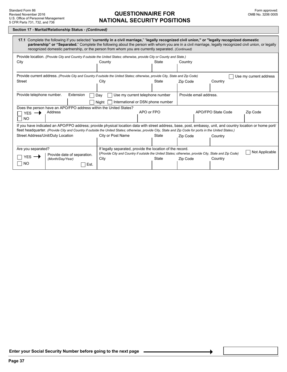 OPM Form SF-86 Questionnaire for National Security Positions, Page 40