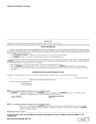DD Form 2161 Referral for Civilian Medical Care, Page 2