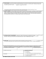 DD Form 254 Contract Security Classification Specification, Page 2