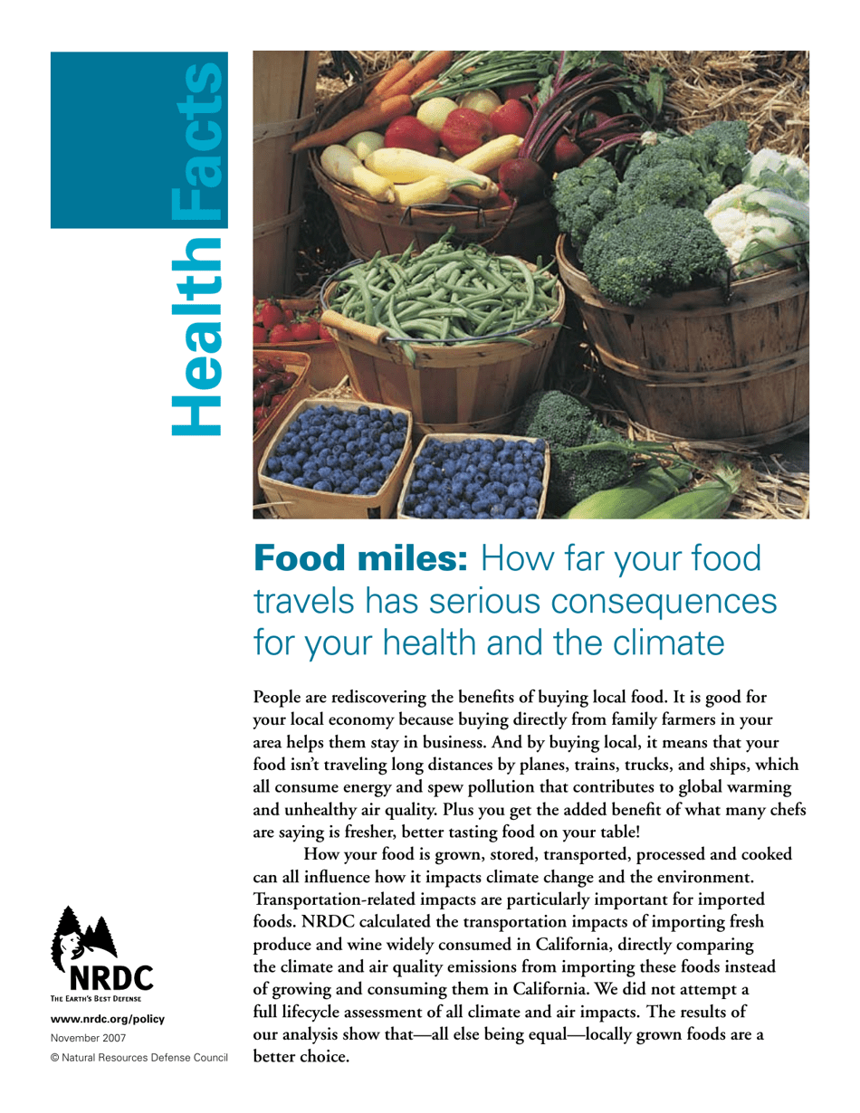 Food Miles article - How far your food travels and its consequences for health and climate - Natural Resources Defense Council