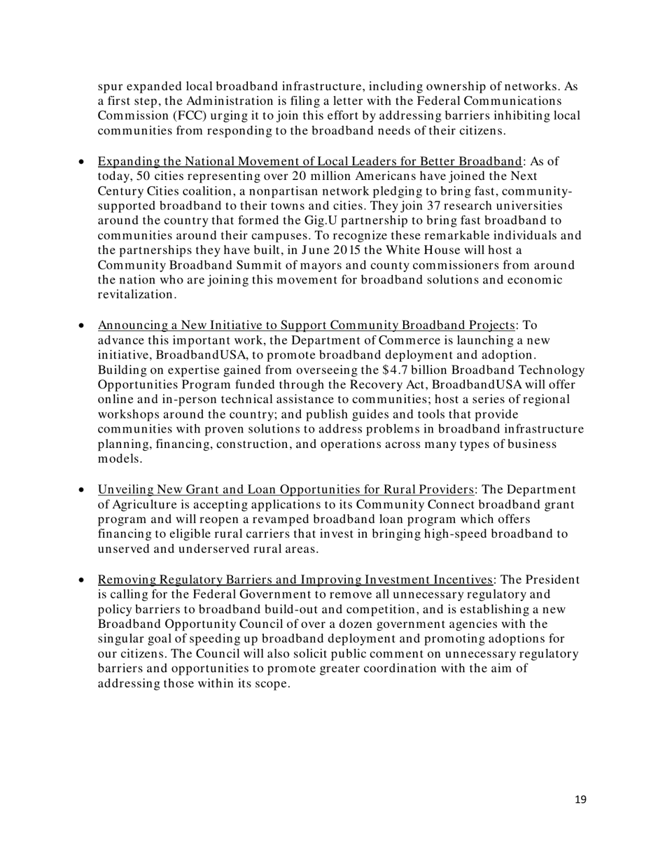 Community-Based Broadband Solutions: the Benefits of Competition and Choice for Community Development and Highspeed Internet Access, Page 19