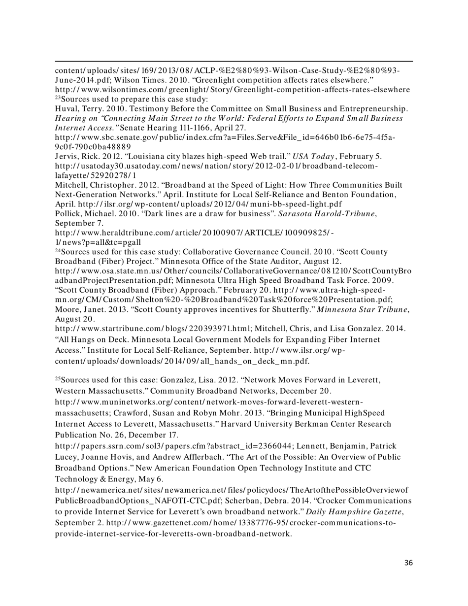 Community-Based Broadband Solutions: the Benefits of Competition and Choice for Community Development and Highspeed Internet Access, Page 36