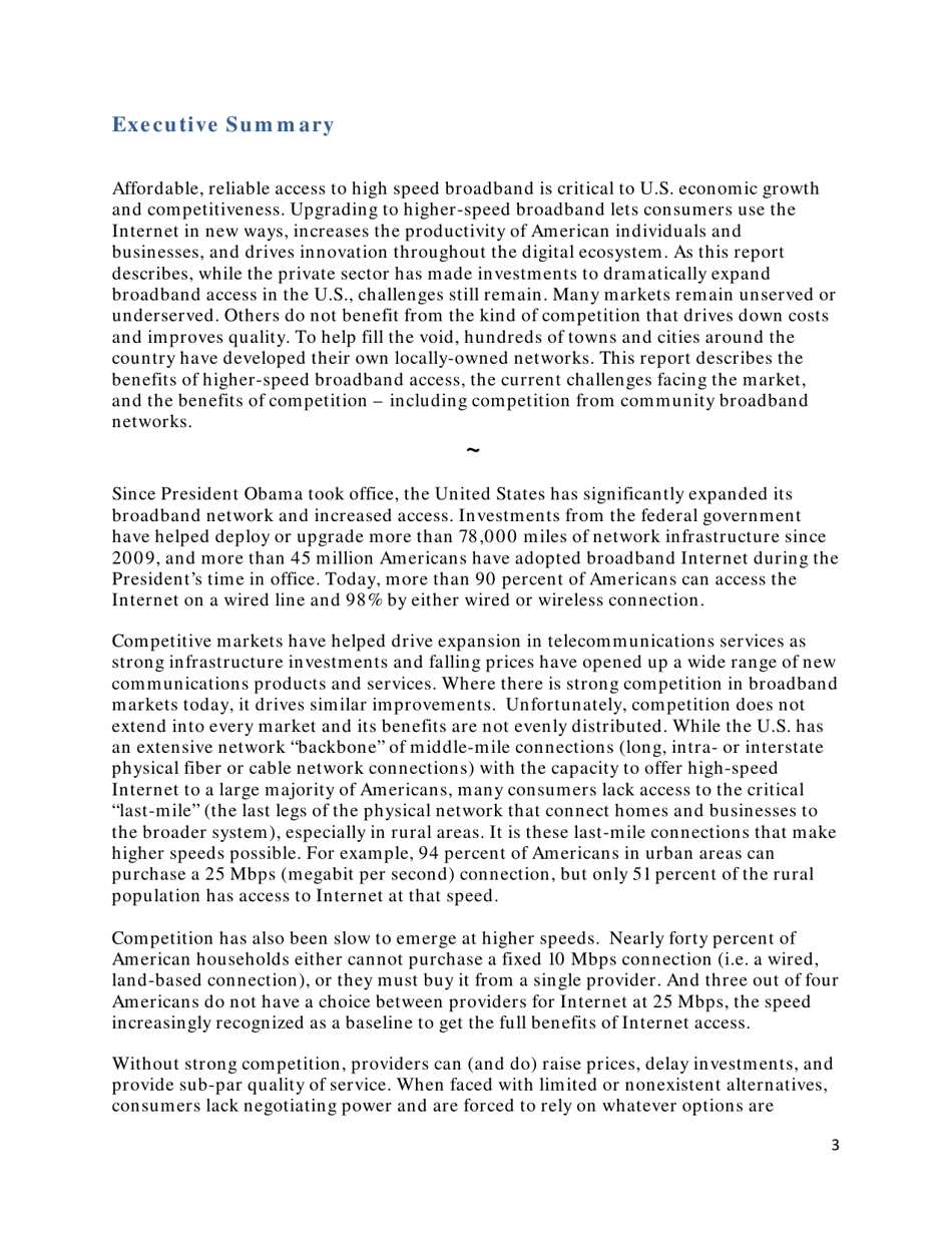 Community-Based Broadband Solutions: the Benefits of Competition and Choice for Community Development and Highspeed Internet Access, Page 3