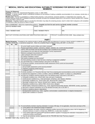 NAVMED Form 1300/1 &quot;Medical, Dental and Educational Suitability Screening for Service and Family Members&quot;
