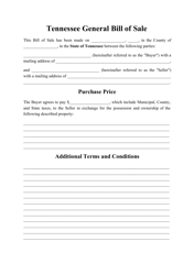 Free Tennessee Bill of Sale Forms - Fill PDF Online & Print