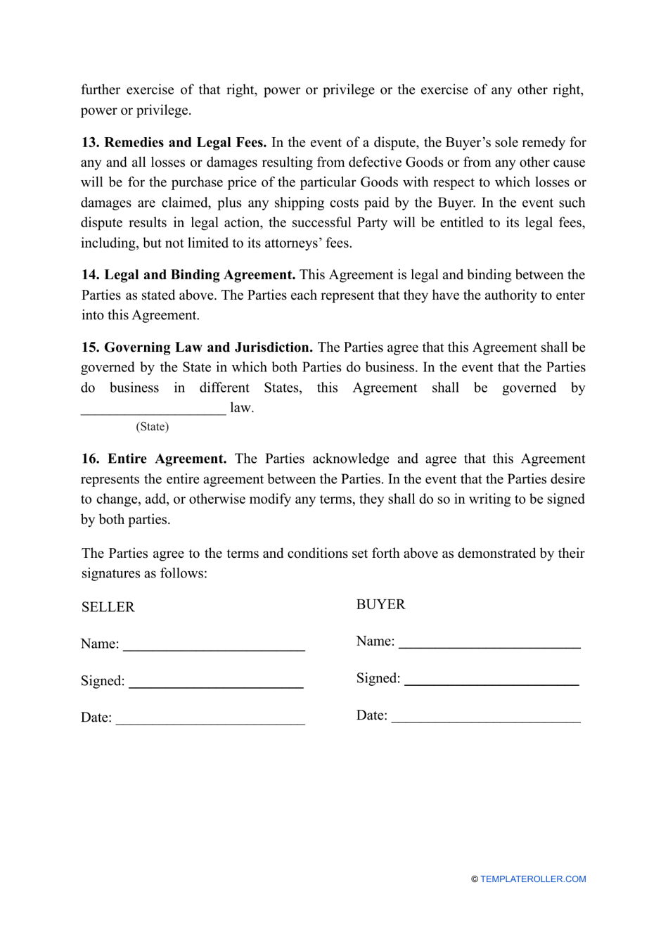 Sales Contract Template, Page 3
