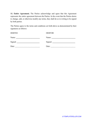 Payment Agreement Template, Page 3