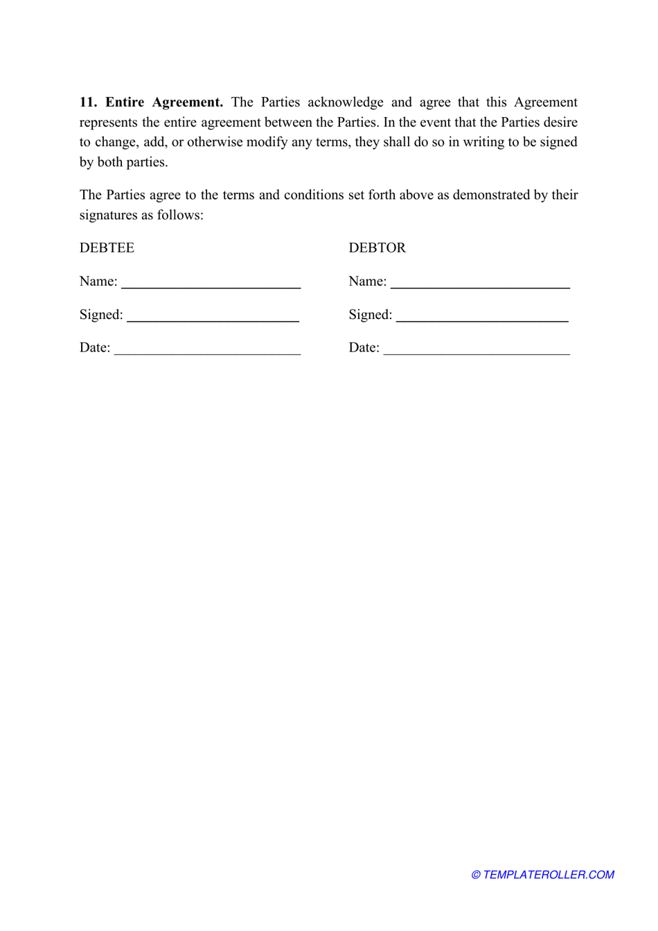 Payment Agreement Template, Page 3