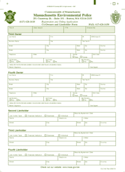 &quot;Boat, Off-Highway Vehicle and Snowmobile Supplemental Registration Form for Co-owners and Lienholders&quot; - Massachusetts