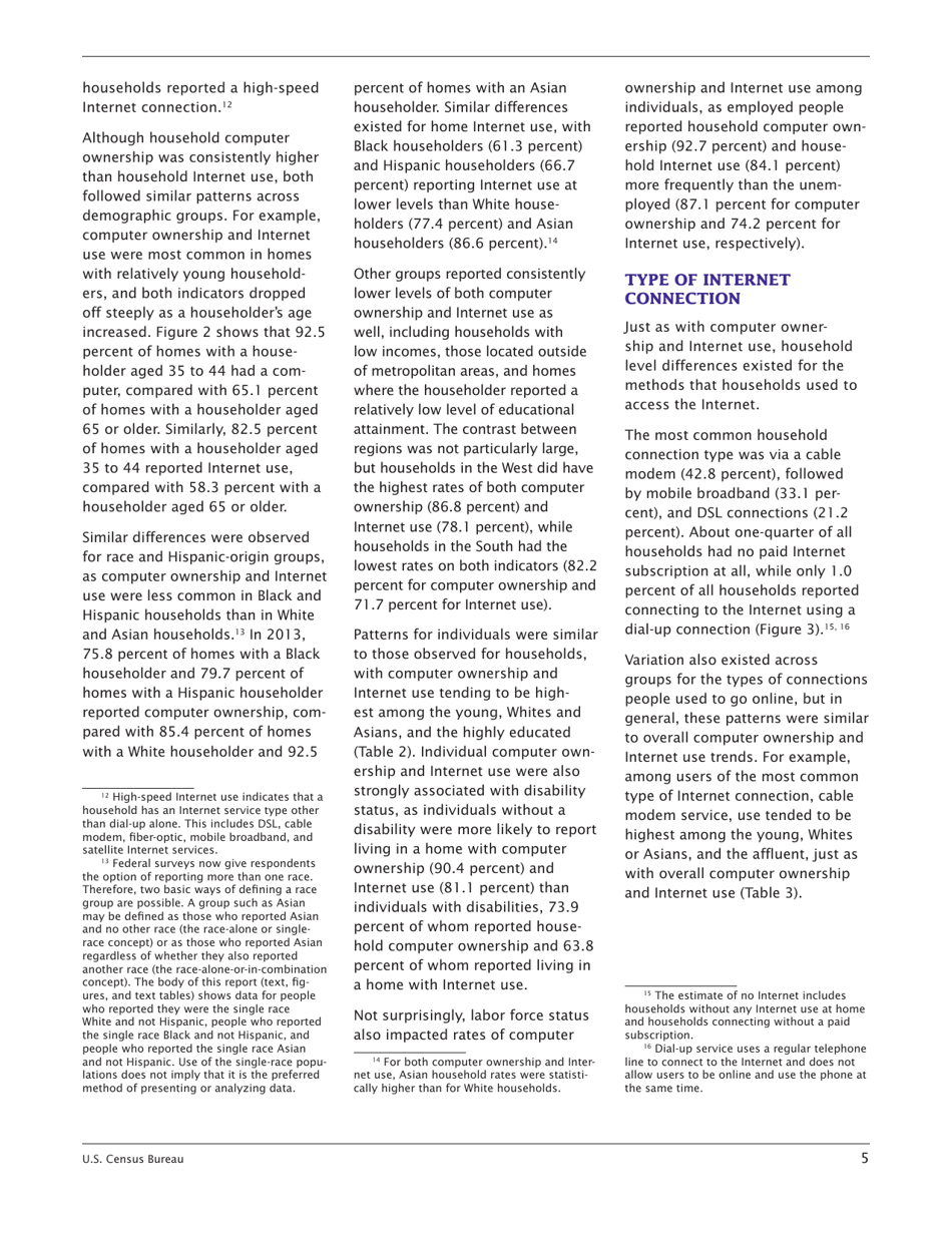 Computer and Internet Use in the United States: 2013 (American Community Survey Reports), Page 5