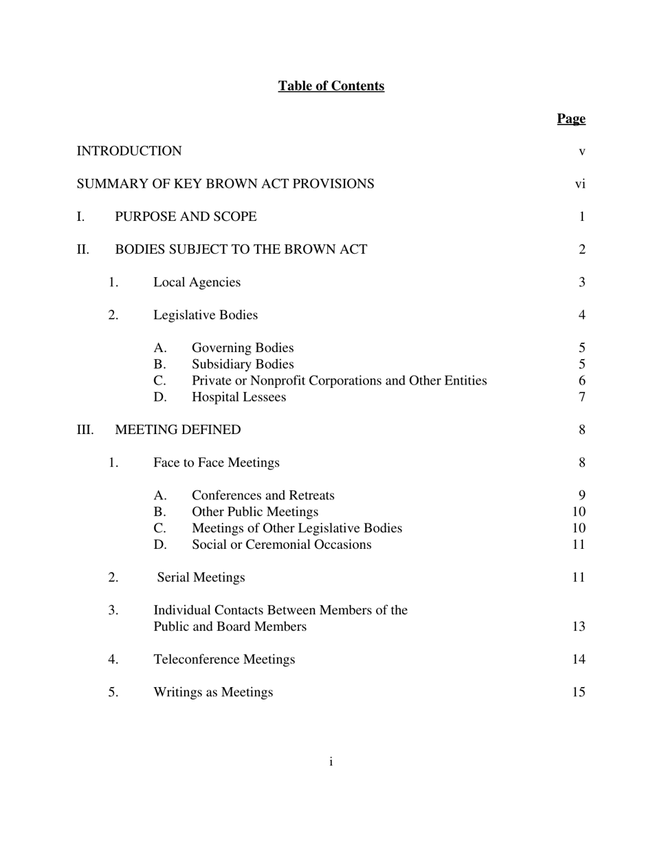 The Brown Act: Open Meetings for Legislative Bodies - California, Page 4
